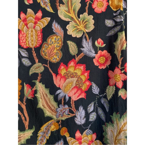 SEZANE Black Orange Dark Floral Printed Lightweight Button Down Pierro Shirt - Picture 8 of 13